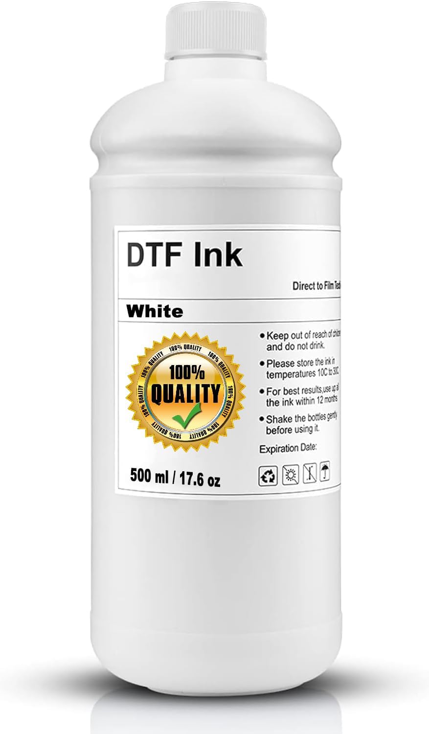 DTF Ink 100ml Combo Pack Compatible for printheads Installed DTF Printers L1800 1390 ET-4800 8550 XP15000 I3200 4720 XP600 TX800 ET2800,(2*White+ 1set Black Cyan Magenta Yellow)