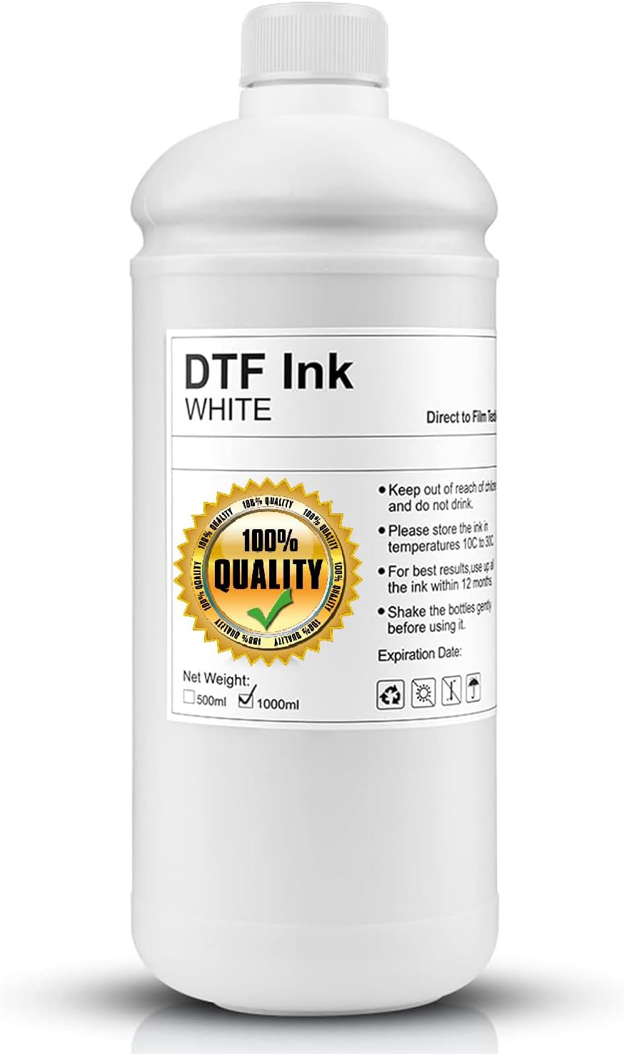 DTF Ink 100ml Combo Pack Compatible for printheads Installed DTF Printers L1800 1390 ET-4800 8550 XP15000 I3200 4720 XP600 TX800 ET2800,(2*White+ 1set Black Cyan Magenta Yellow)