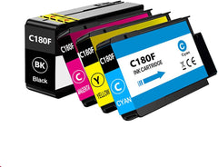 IJMC180F IJM C180f XL Ink Cartridge Remanufactured 408517 408518 408519 408520 IJM C180 Ink Replacement for RICOH IJM C180F Printers Ink (Black, Cyan, Magenta, Yellow, 4 Pack)