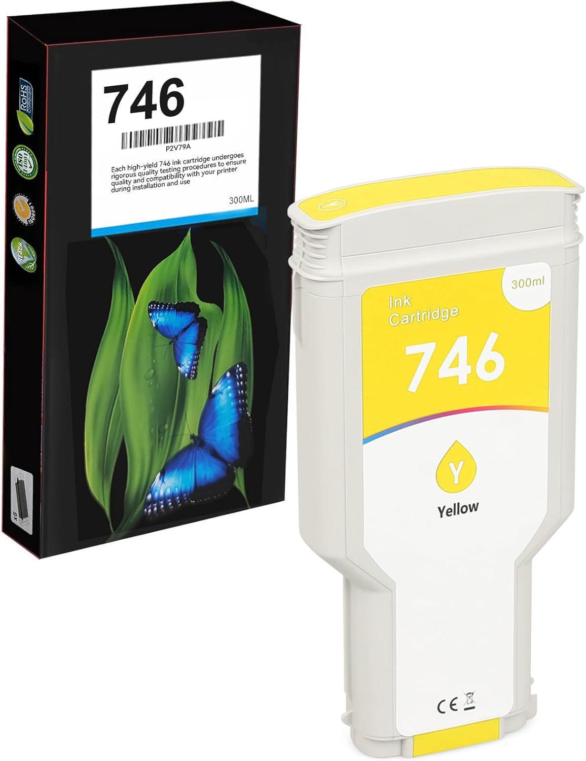 746 Yellow Ink Cartridge (P2V79A) Remanufactured 300ml 746XL Ink Replacement for 746 Z6 Z9+ Large Format Plotter Printer Cartridge Ink (1 Pack)