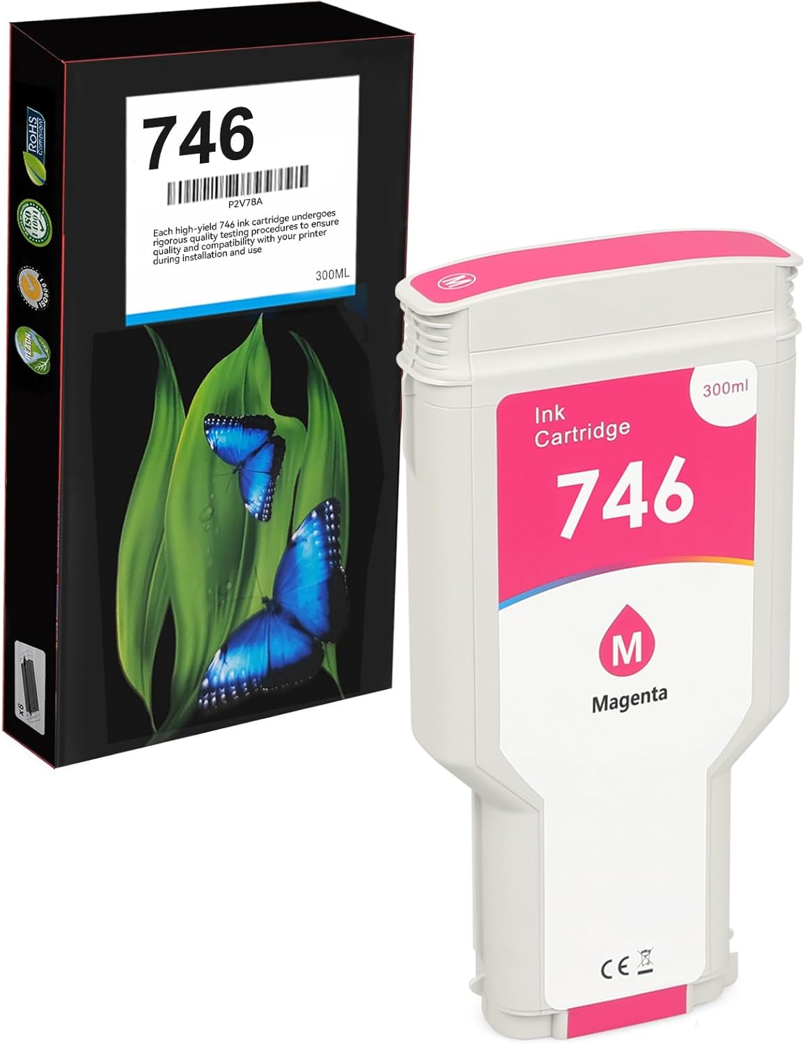 746 Magenta Ink Cartridge (P2V78A) 300ml Remanufactured 746XL Ink Replacement for 746 Z6 Z9+ Large Format Plotter Printer Cartridge Ink (1 Pack)