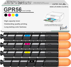 GPR-56 GPR56 Extra High-Yield Toner Cartridge Black Cyan Magenta Yellow Replacement for Canon ImageRunner Advance C7565 C7565i C7570 C7570i C7580 C7580i Printer (GPR 56 Toner)