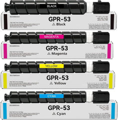 GPR-53 GPR53 Toner Cartridge High Yield Replacement for Canon ImageRunner Advance C3325 C3330 C3520 C3525 C3530 C3025 Printer ( Black Cyan Magenta Yellow)