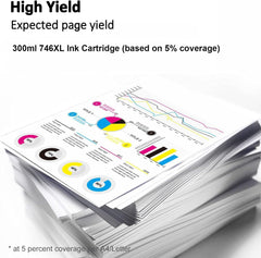 746 Yellow Ink Cartridge (P2V79A) Remanufactured 300ml 746XL Ink Replacement for 746 Z6 Z9+ Large Format Plotter Printer Cartridge Ink (1 Pack)