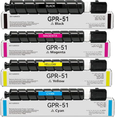 GPR-51 GPR51 Toner Cartridge Remanufactured 8516B003 8517B003 8518B003 8519B003 Replacement for ImageRunner Advance C250if C255if C350if C350p C355if (Black Cyan Magenta Yellow,4Pack)