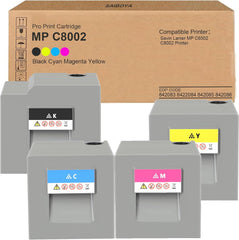 MP C8002 MP C6502 High Yield Toner Cartridge Black Cyan Magenta Yellow Replacement for Ricoh Savin Lanier MP C6502 C8002 Printer Toner (842083 8422084 842085 842086)