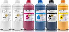 DTF Ink 1000ml Combo Pack Compatible for printheads Installed DTF Printers L1800 R1390 ET-4800 8550 XP15000 I3200 4720 XP600 TX800 ET2800,(2*White+ 1set Black Cyan Magenta Yellow)